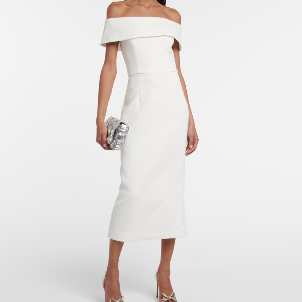 Rebecca Vallance Amore pebbled midi dress (US 2)